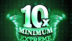 Tampilan layar mesin slot 10x Minimum Extreme dengan desain retro neon