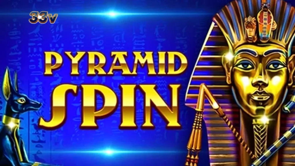 Tampilan visual permainan slot Pyramid Spin dengan latar belakang bertema Mesir kuno.