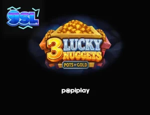 Tampilan visual slot 3 Lucky Nuggets dengan tema pertambangan emas